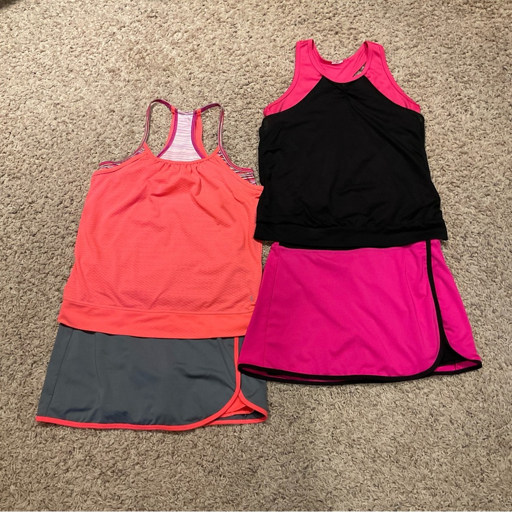 Girls Danskin L(10/12) top and skort sets